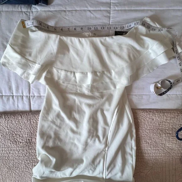 Fashion Novaoff White , Off Shoulder, Mermaid Dress, long size M